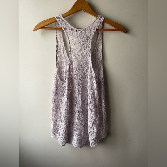 𝅺aritzia Wilfred lilac Madeline Sheer Floral Lace Racerback Tank XXS - Picture 2 of 7